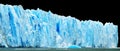 Panorama of blue icebergs isolated on black. Royalty Free Stock Photo