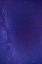 Panorama blue night sky on dark background.Universe filled with stars, nebula and galaxy with noise and grain. Royalty Free Stock Photo