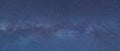 Panorama blue night sky milky way and star on dark background. blue space background with stars, cosmos. Royalty Free Stock Photo