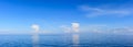 Panorama Blue sea and blue sky with white cloud in oil and gas p Royalty Free Stock Photo