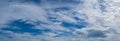 Panorama blue sky background with cloudy. The sky is bright and beautiful wallpapers are natural Royalty Free Stock Photo