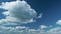 Panorama Blue Sky Clouds Heaven On Daylight. Skyscape Speeds Through Day. Cloud Formation. Summer Blue Sky. Royalty Free Stock Photo