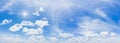 Panorama blue sky and clouds with daylight natural background Royalty Free Stock Photo