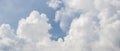Panorama of blue sky with picturesque figured clouds Royalty Free Stock Photo