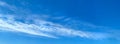 Blue Sky wispy white clouds nature background banner Royalty Free Stock Photo