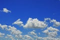 Panorama blue sky and white clouds. Fluffy clouds on blue sky background