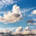 Panorama Blue sky and white clouds. Fluffy cloud in the blue sky background