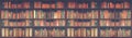 Panorama Blurred Bookshelf Many Old Books In A Book Shop Or Library