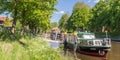 Panorama of boats in the canal of Haren