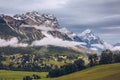 Panorama of Boite Valley with Monte Antelao, the highest mountain in the eastern Dolomites in northeastern Italy, southeast of th