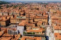 Panorama of Bologna with street of Ugo Bassi