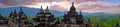 Panorama from Borobudur, 9th-century Buddhist Temple in Magelang Indonesia Royalty Free Stock Photo