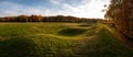 Panorama of Borodino field in Central Russia.