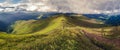 Panorama of Borzhava ridge of the Ukrainian Carpathian Mountains