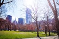 Boston Common, central public park in downtown, MA Royalty Free Stock Photo