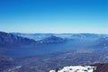 Panorama of Bourget lake in France