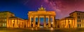 Panorama of the Brandenburg Gate at Pariser Platz in Berlin, Germany Royalty Free Stock Photo