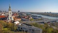 Panorama of Bratislava with the Danube, Slovakia. Aerial view of Bratislava, Slovakia.