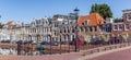 Panorama of a bridge in the historic center of Haarlem