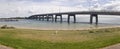 Panorama of bridge leading to Phillip Island