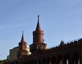 Panorama of the Bridge Oberbaumbruecke in Kreuzberg - Friedrichshain in Berlin