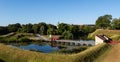 Panorama of the Bridge over the moat, leading to the entrance to Kastellet