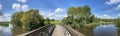 Panorama from a bridge over the river Beneden Regge Royalty Free Stock Photo