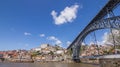 Panorama of bridge Ponte Luis I and skyline of Porto