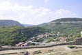 Panorama with Briges over Yantra river from Veliko Tarnovo in Bulgaria Royalty Free Stock Photo