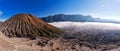 Panorama of Bromo Tengger Semeru National park Royalty Free Stock Photo