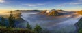 Panorama of Bromo volcano at sunrise, East Java, Indonesia Royalty Free Stock Photo