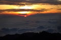 Panorama of Bromo volcano at sunrise, East Java, Indonesia Royalty Free Stock Photo