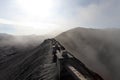 Panorama of Bromo volcano at sunrise, East Java, Indonesia Royalty Free Stock Photo