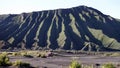 Panorama of Bromo volcano at sunrise, East Java, Indonesia Royalty Free Stock Photo