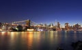 Panorama of Brooklyn Bridge and New York City at dusk Royalty Free Stock Photo