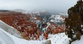 Panorama of Bryce Canyon in Utah on cloudy winter day Royalty Free Stock Photo