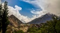 Panorama of Bualtar glacier and Hunza valley, Gilgit-Baltistan Pakistan Royalty Free Stock Photo