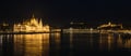 Panorama of Buda Castle, Parliament and the Danube river, Budapest, Hungary Royalty Free Stock Photo