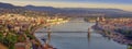 Panorama of Budapest city with Danube river Royalty Free Stock Photo