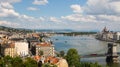 Panorama of Budapest with the Danube and the Parliament, Hungary. Royalty Free Stock Photo