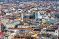 Panorama of Budapest from the dome of Saint Istvan Basilica. Budapest, Hungary