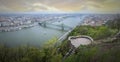 Panorama of Budapest from Gelert Hill Royalty Free Stock Photo