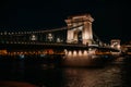 Panorama of Budapest, Hungary, with the Chain Bridge Royalty Free Stock Photo