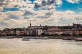 Panorama of Budapest old town, city by the Danube river Royalty Free Stock Photo