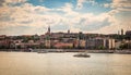 Panorama of Budapest old town, city by the Danube river Royalty Free Stock Photo