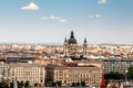 Panorama of Budapest old town, city by the Danube river Royalty Free Stock Photo