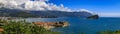 Panorama of Budva Old Town with the Citadel and the Adriatic Sea in Montenegro Royalty Free Stock Photo