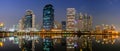 Panorama building city night scene in Bangkok, Thailand Royalty Free Stock Photo