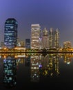 Panorama building city night scene in Bangkok, Thailand Royalty Free Stock Photo