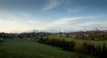 Panorama of Bukowina Tatrzanska with Tatra mountains in the background